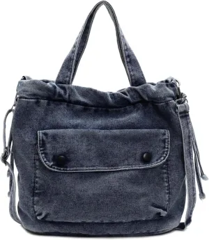 Women's Denim Crossbody Bag with Multi-Pockets Durable Jean Hobo Purse for Daily Use Travel