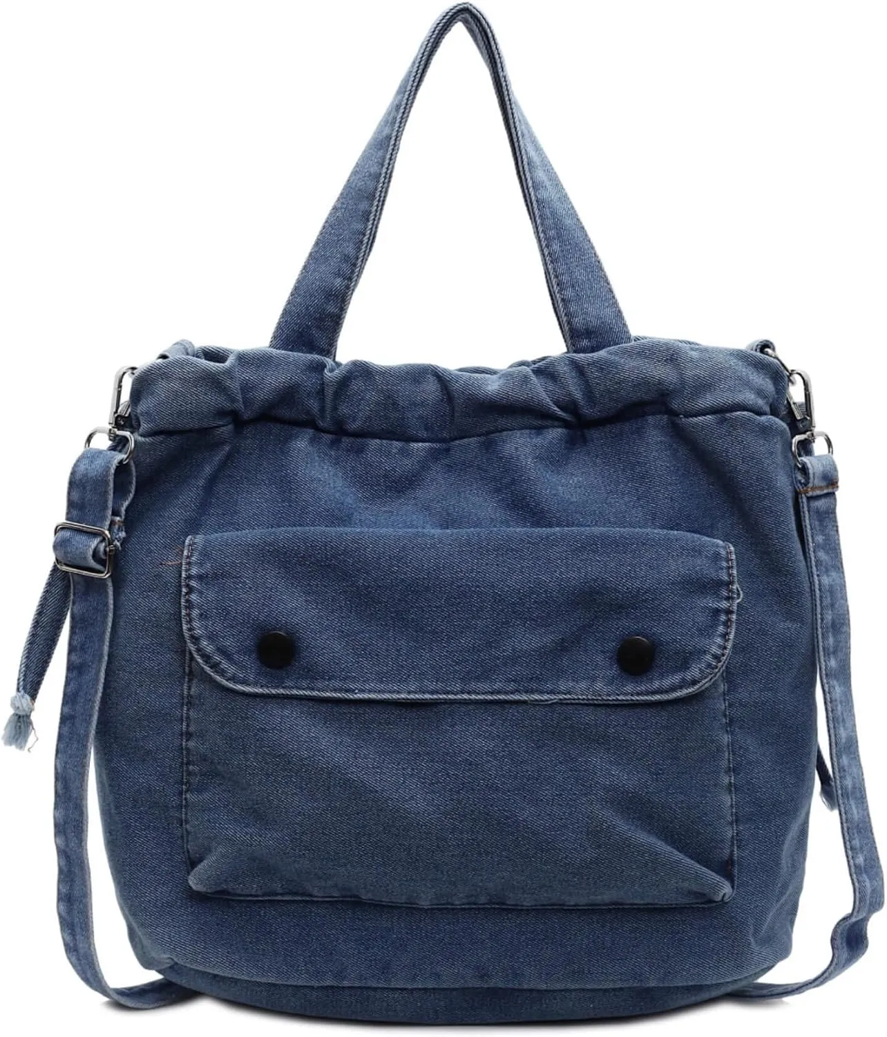 Women's Denim Crossbody Bag with Multi-Pockets Durable Jean Hobo Purse for Daily Use Travel