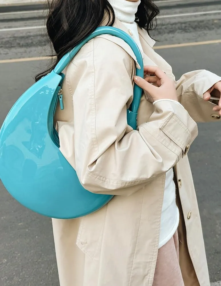 Womens Fashion Jelly Handbags Y2k rescent Shoulder Bag Small Totes Purse Armpit Satchel Summer Cute Clutch