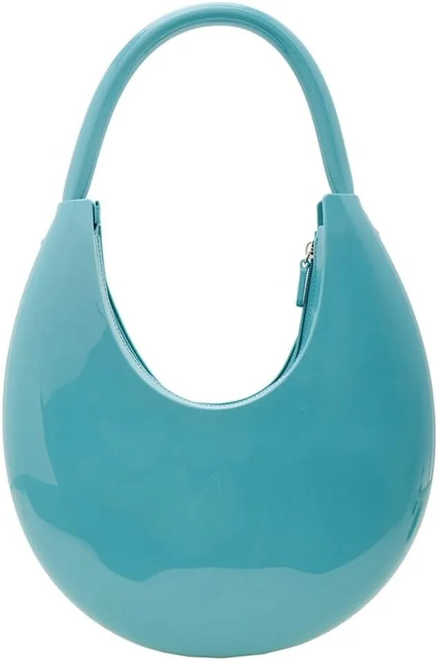 Womens Fashion Jelly Handbags Y2k rescent Shoulder Bag Small Totes Purse Armpit Satchel Summer Cute Clutch