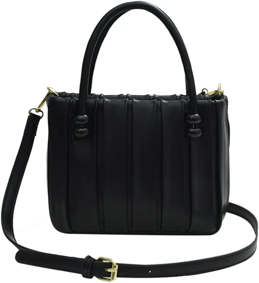 Women's Fashion PU Leather Shoulder Crossbody Bag Y2K Totes Hobo Handbag Cute Small Pleated Purse Phone Satchel