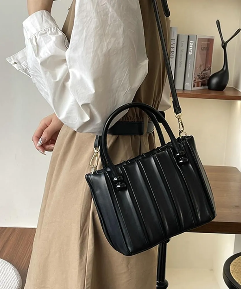Women's Fashion PU Leather Shoulder Crossbody Bag Y2K Totes Hobo Handbag Cute Small Pleated Purse Phone Satchel