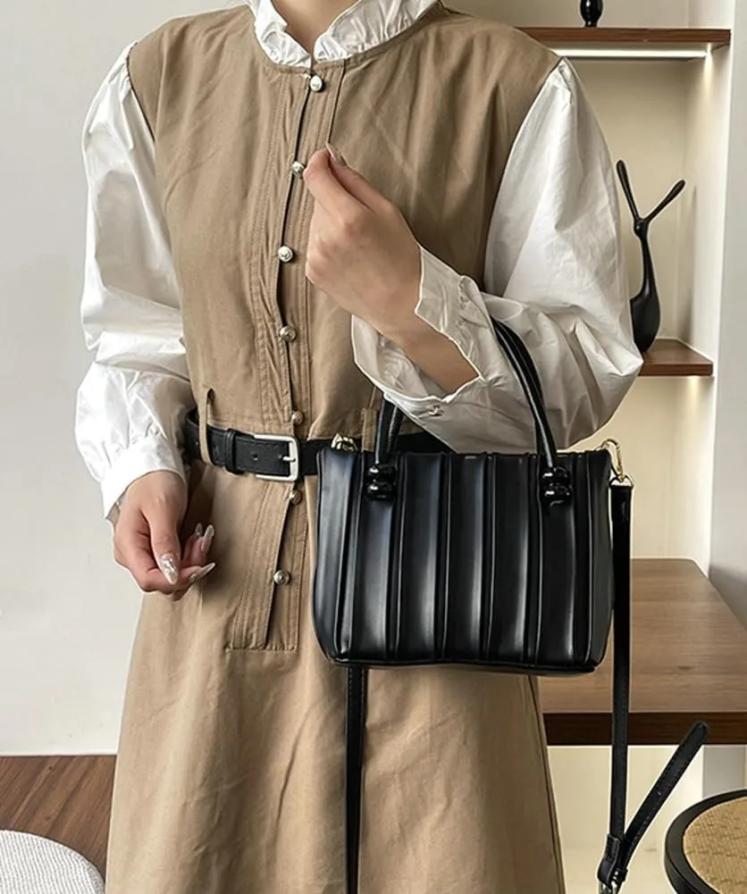 Women's Fashion PU Leather Shoulder Crossbody Bag Y2K Totes Hobo Handbag Cute Small Pleated Purse Phone Satchel