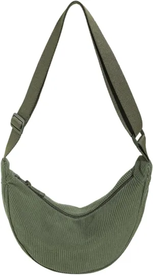 Women's Fashion Solid Color Cordulet Crossbody Bag Dumpling Bag Lightweight Underarm Bags Single (Green, One Size)