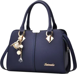 Women's Handbag Trendy Shoulder Crossbody Bag Bookish Messenger Bags (Blue, One Size)