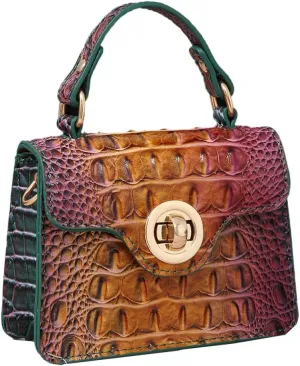 Womens PU Leather Crossbody Shoulder Bags Designer Crocodile Purse Small Totes Satchel Vintage Handbag Evening Clutch