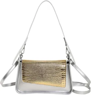 Women's PU Leather Shoulder Crossbody Bag Y2K Hobo Small Totes Handbag Fashion Underarm Purse Glossy Satchel