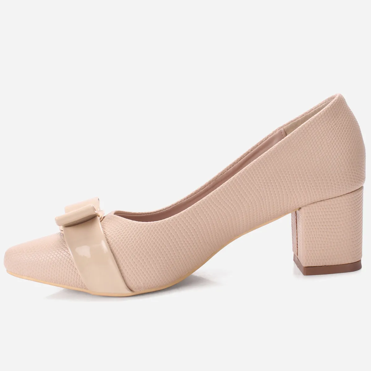 Womens "CALLIAS" Block Heeled Slip On Courts