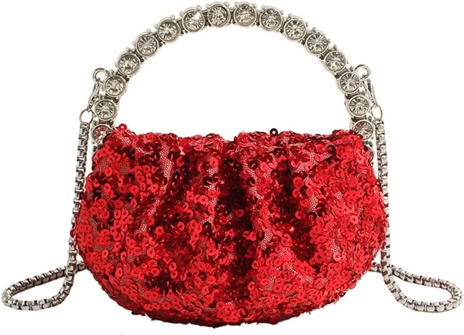 Womens Rhinestone Evening Clutch Bag Y2k Shinny Sequin Cloud Purse Mini Totes Handbag Satchel Dinner Party Wedding