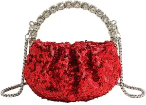Womens Rhinestone Evening Clutch Bag Y2k Shinny Sequin Cloud Purse Mini Totes Handbag Satchel Dinner Party Wedding