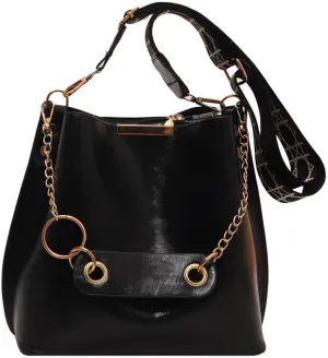 Women's Stylish Crossbody Bags and Handbags,Female Purses Large Capacity Bucket Bags Satchel Bags Black
