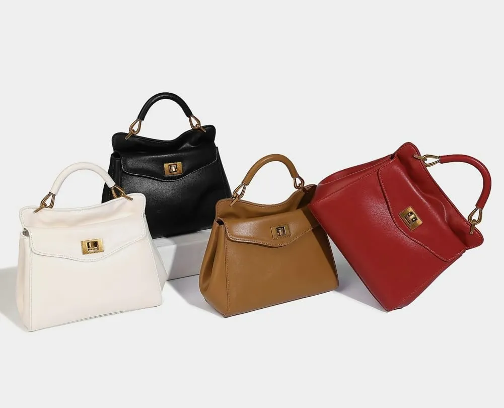 Womens Trendy Vegan Leather Handbag Purse Small Working Shoulder Crossbody Bags Top Handle Satchel Buckle Totes