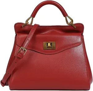 Womens Trendy Vegan Leather Handbag Purse Small Working Shoulder Crossbody Bags Top Handle Satchel Buckle Totes